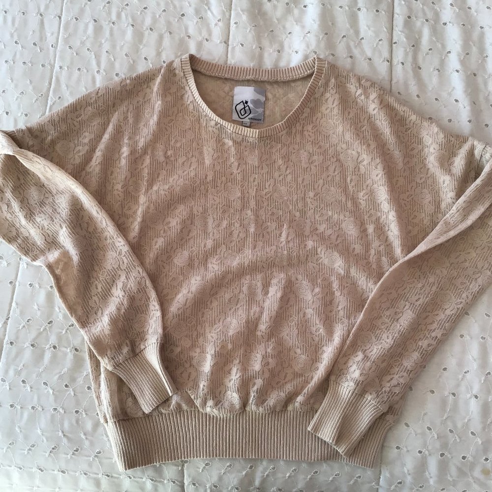 cream coloured floral lace sweatshirt